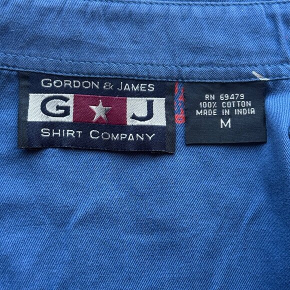 Gordon & James Button-Up Shirt Women’s M Blue Cotton Longhorn Western Print - Picture 5 of 5